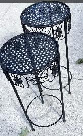 2 wrought iron plant stands - $20 for the pair