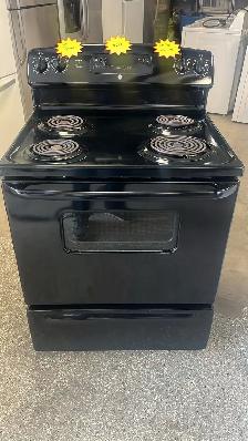 GE 30" Coil Top Black Stove-30-Day Warranty Delivery Available