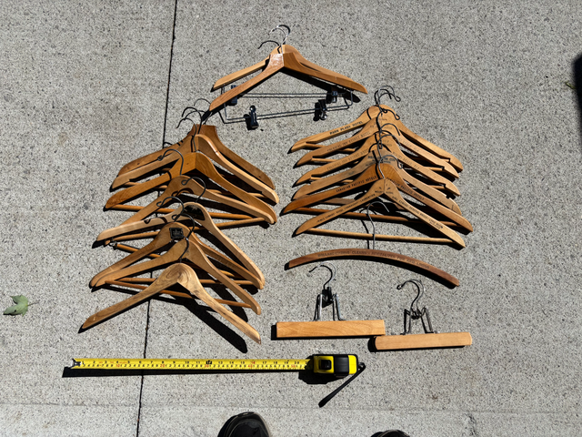 Vintage Wooden and Stainless Steel Clothes Hangers - $25 obo