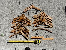 Vintage Wooden and Stainless Steel Clothes Hangers - $25 obo