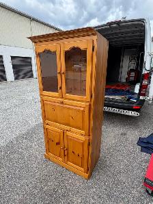 Free delivery used Wooden Display Cabinet with Glass Doors - Photo 2