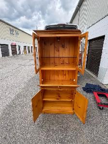 Free delivery used Wooden Display Cabinet with Glass Doors - Photo 3