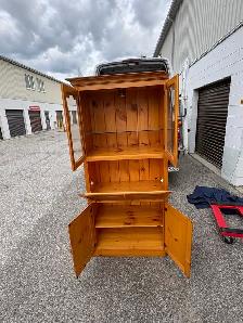 Free delivery used Wooden Display Cabinet with Glass Doors - Photo 4