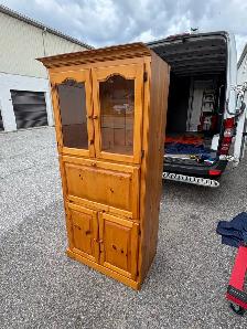 Free delivery used Wooden Display Cabinet with Glass Doors - Photo 5