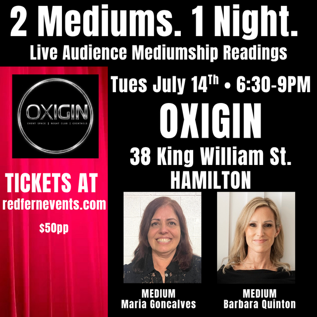 2 Mediums. 1 Night. Live Audience Mediumship Readings, Hamilton
