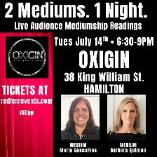 2 Mediums. 1 Night. Live Audience Mediumship Readings, Hamilton