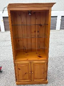 Free delivery used  Display Cabinet with Glass Shelves and Light - Photo 2