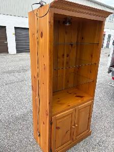 Free delivery used  Display Cabinet with Glass Shelves and Light - Photo 4