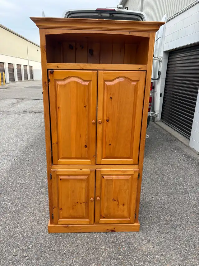 Free delivery used Wooden Armoire/Cabinet with Shelves