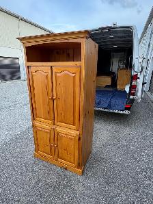 Free delivery used Wooden Armoire/Cabinet with Shelves - Photo 5