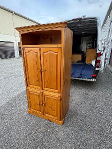 Free delivery used Wooden Armoire/Cabinet with Shelves - Photo 6