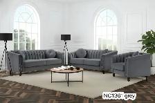Hot sale on stylish black 3 piece velvet couch set