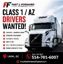Class 1 / AZ Driver Wanted – Weekly Pay