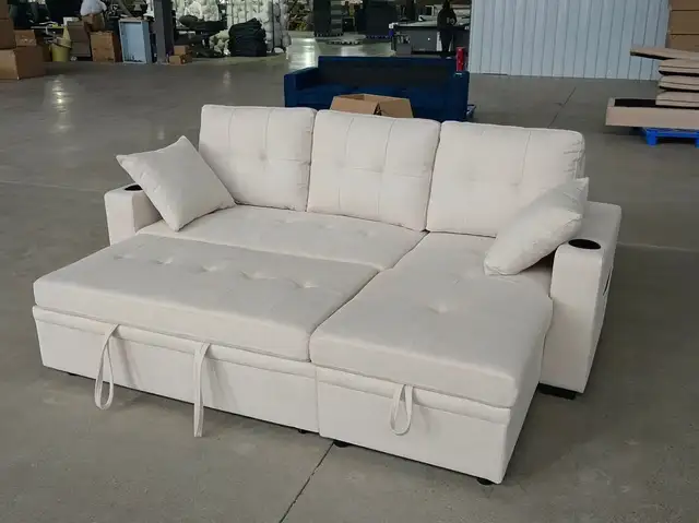 Urgent clearance sale on stylish white 3 seater sofa bed