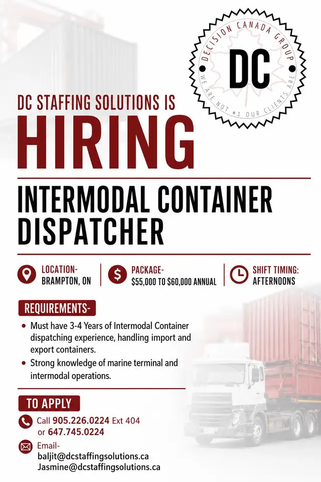 Hiring Intermodal Container Dispatcher