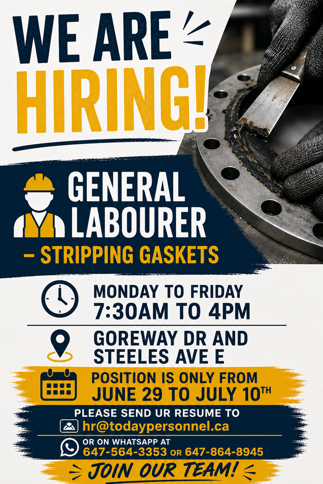 General Labour- Stripping Gaskets