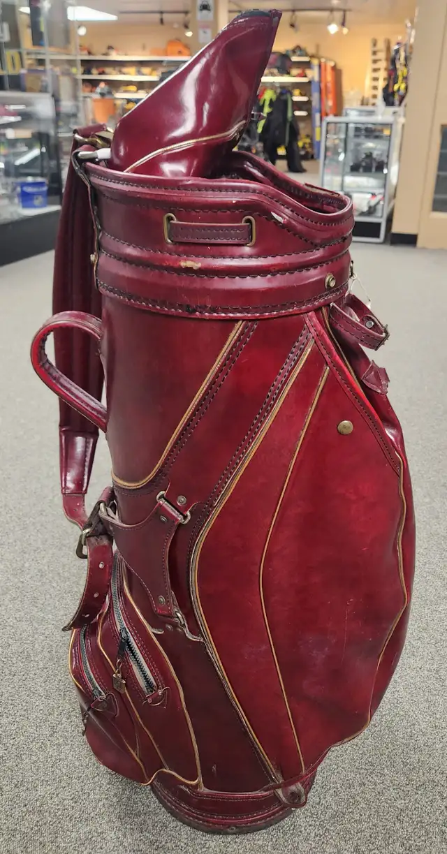 Burton Vintage Red Leather Golf Bag
