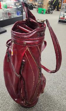 Burton Vintage Red Leather Golf Bag - Photo 2