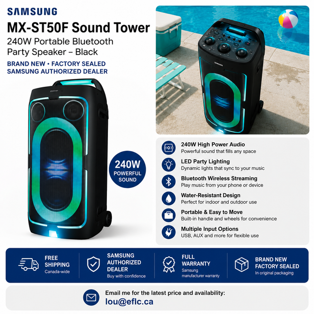 Samsung MX-ST50F Sound Tower 240W Portable Bluetooth Party Speak