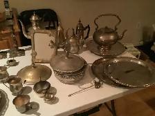 antique tantalus and silver plate/ brass - Photo 3