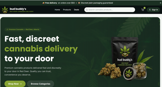 Bud Buddy's Cannabis Delivery Website