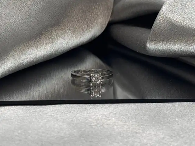 18KT White Gold 0.37CT. Diamond Engagement Ring $1245