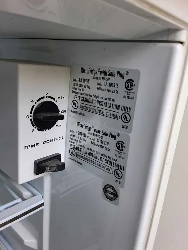 MicroFride compact refrigerator  with 'Save Plug ' technology