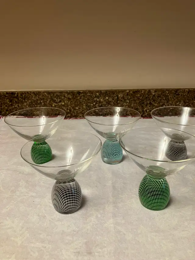 Vintage Blown Crystal Champagne Glasses