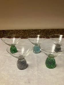 Vintage Blown Crystal Champagne Glasses