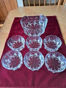 Saladier et 6 bols en verre trempé - Photo 2
