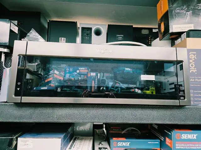 Micro-ondes hotte acier noir
