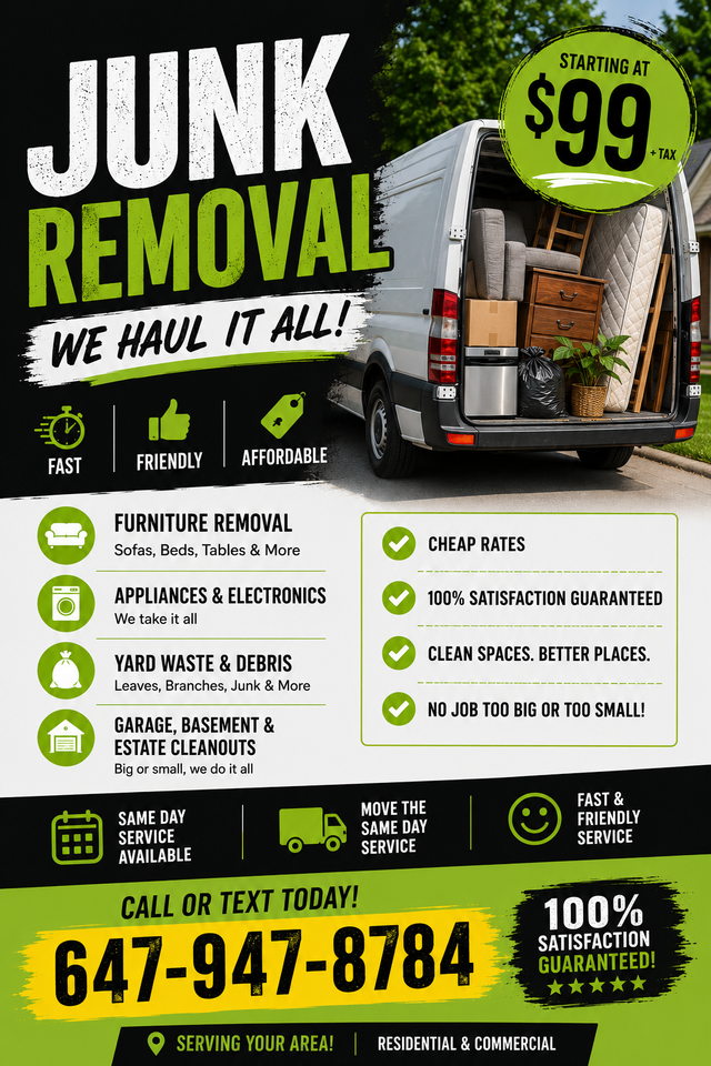 Junk Removal Mississauga - Starting at $99