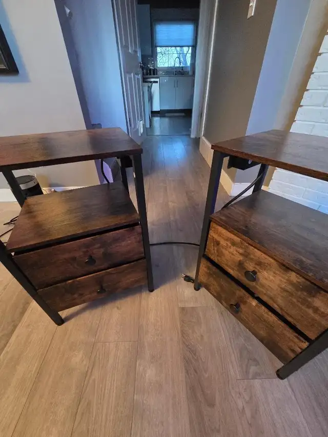 Matching Bedside Tables w/ Electrical Connections   USB
