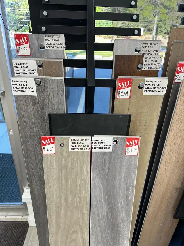 VINYL FLOORING SALE STARTING INLY $1.19SQFT