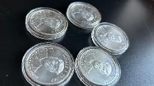 5 troy ounces, Donald Trump,  pure .999% silver coins