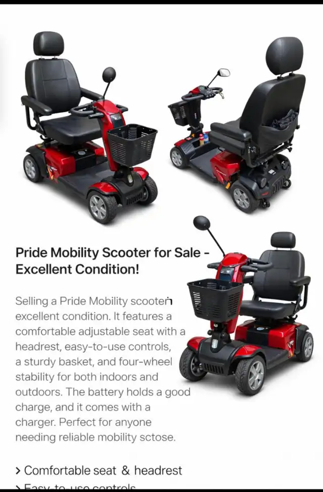 Pride Mobility Scooter Like New Excellent Condition