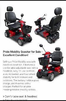 Pride Mobility Scooter Like New Excellent Condition