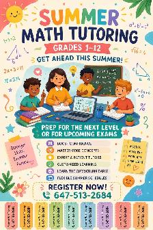 Summer High School Math Tutoring