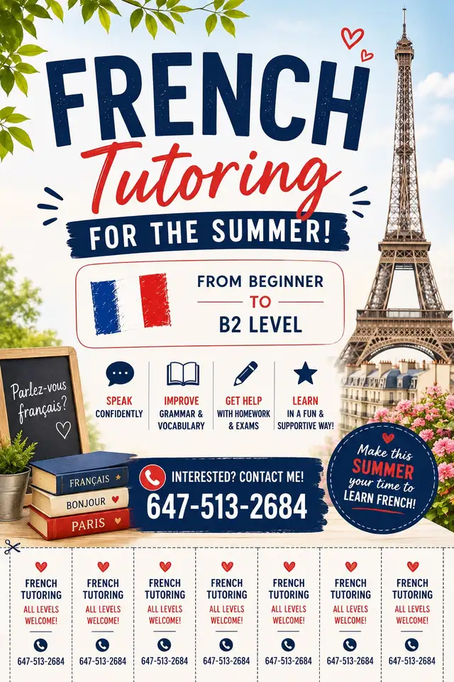 French Summer Tutor