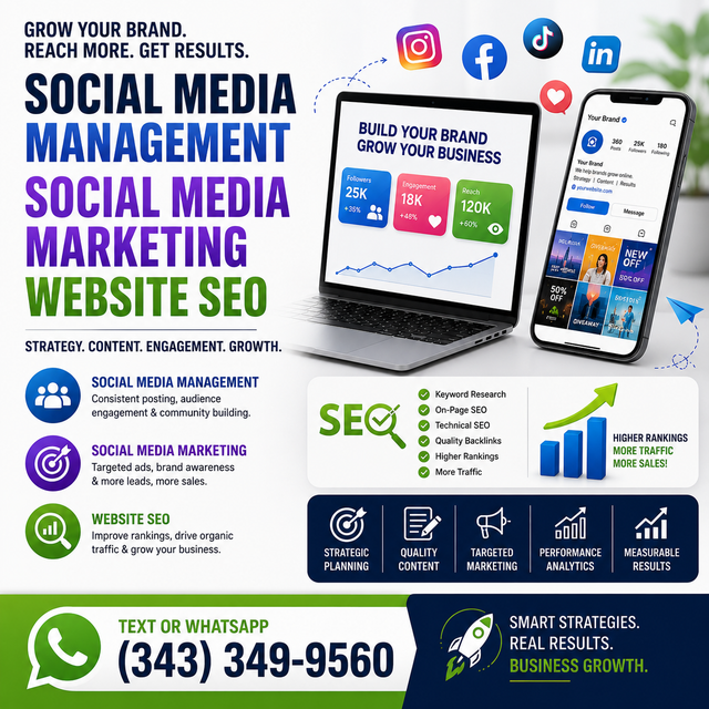 SOCIAL MEDIA MANAGEMENT, SOCIAL MEDIA MARKETING, WEBSITE SEO