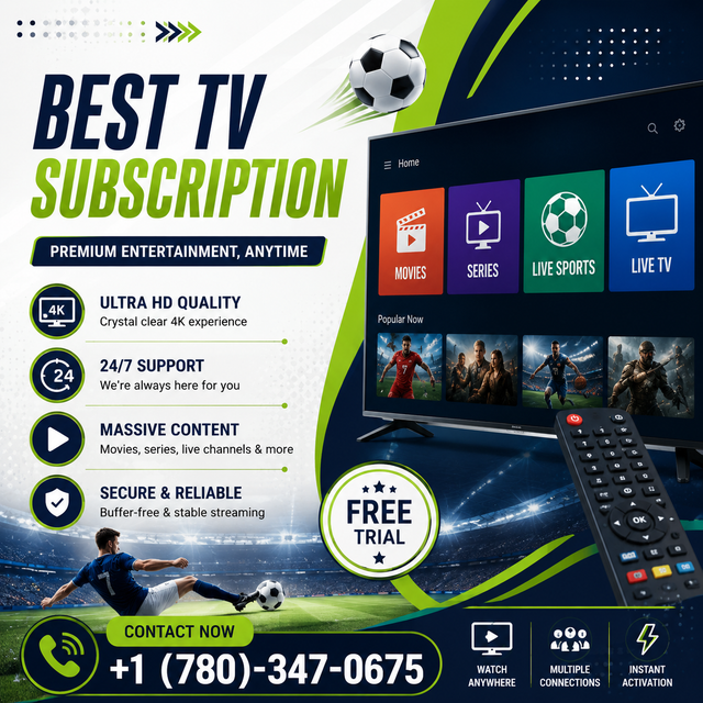 Best tv services -live streaming,4k quality- Contact now