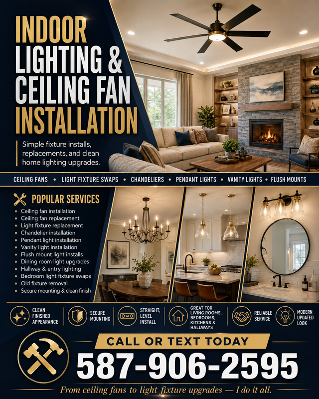 INDOOR LIGHTING & CEILING FAN INSTALLATION