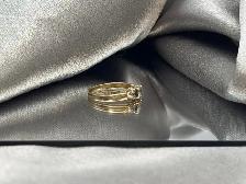 14KT Yellow Gold 2.40GM 3 Diamond Engagement Ring $1575 - Photo 2