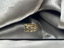 14KT Yellow Gold 2.40GM 3 Diamond Engagement Ring $1575 - Photo 5