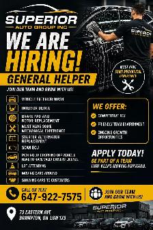 HIRING AUTO SHOP HELPER / MECHANIC