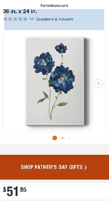 Blue Mums Floral Canvas Wall Art – Green Wood Frame (Set of 2) - Photo 8