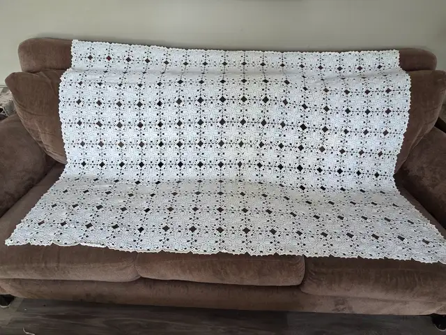 Vintage Lace Crochet Table Cloth.