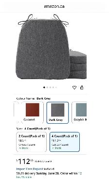 Battilo Memory Foam Chair Cushions – Set of 4 - Photo 9