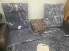 Allen and Roth Cushioned Woven Double Recliner w Ottoman NEW! - Photo 2