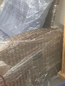 Allen and Roth Cushioned Woven Double Recliner w Ottoman NEW! - Photo 3